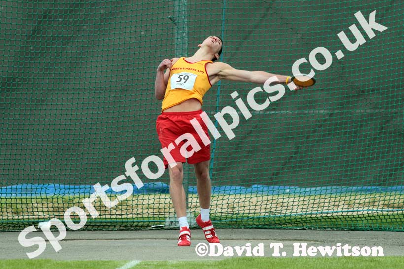 Discus thrower from Northumberland during the Annual Inter-Counties Schools, Cleveland v Cumbria v Durham v Northumberland at Claireville Stadium, Middlesbrough